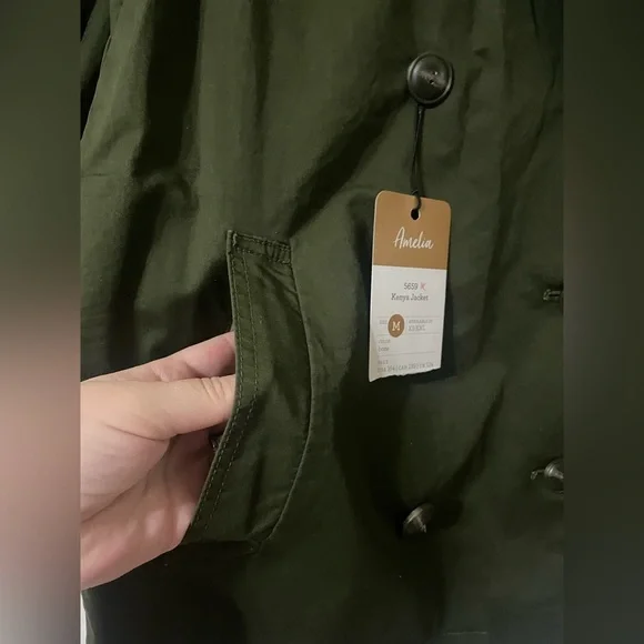 Cabi Army Green Expedition Jacket Small Double Breasted Spring Staple Cotton - Picture 3 of 8